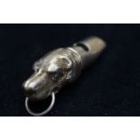 Silver dogs head whistle