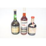 3 Barrels rare old french brandy, lambs navy rum &