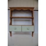 2x Drawer pine wall shelf