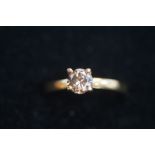 9ct Yellow gold ring set with solitaire gem stone