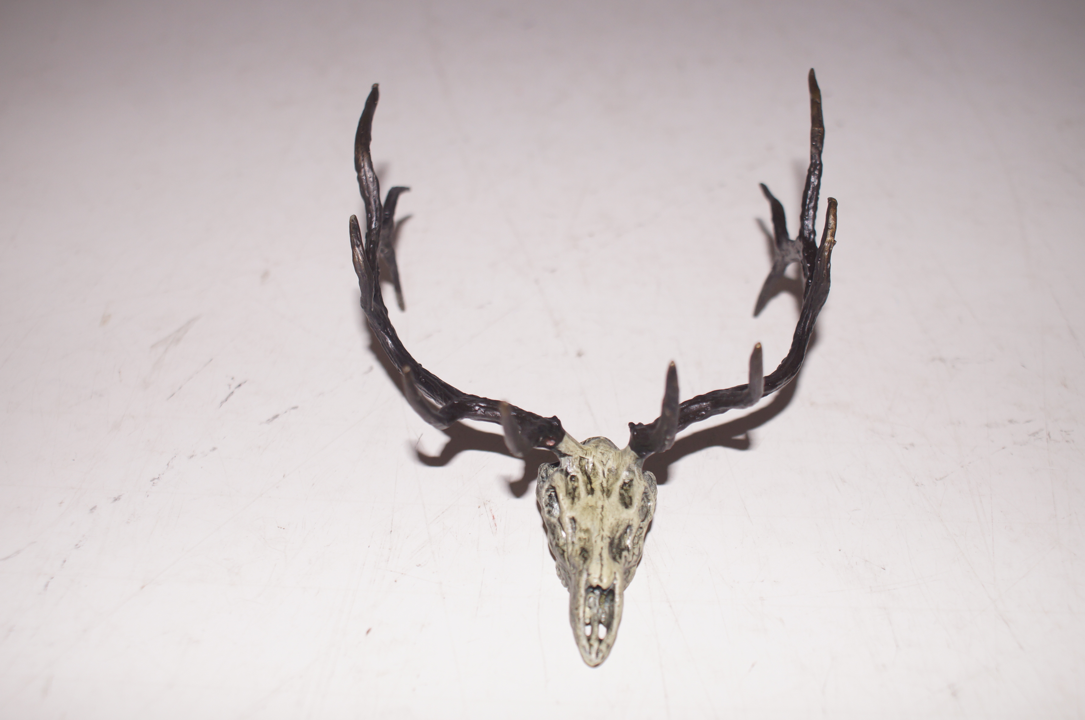 Fred Boyer signed bronze Deer skull & antler Length 15 cm