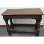 Victorian Oak jointed side table. Length 106 cm He