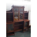 Edwardian display cabinet with gallery top. 62 x 5