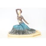 Resin art deco style figure of a lady Height 30 cm