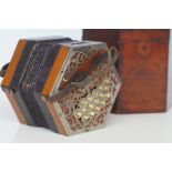 33 Button cased concertina, in need of some restor