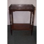 Edwardian serving trolley with ornate gallery
