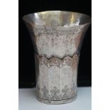 White metal possibly low grade silver chalace cup