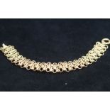 9ct Gold fancy bracelet Length 7.5 inches Weight