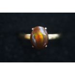 9ct Yellow gold ring set with solitaire gem stone