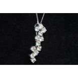 14ct white gold chain & pendant set with white gem