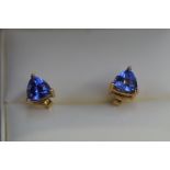 Pair of 9ct Gold Tanzanite earrings