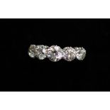 2.98 carat 5 stone diamond ring Shape - Brilliant