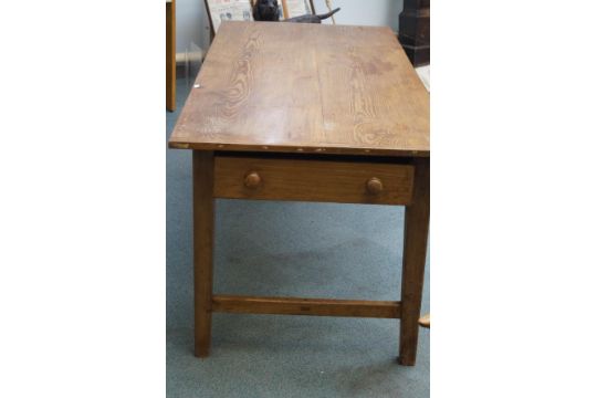 Early Victorian pine, farmhouse table fitted with - Image 2 of 2