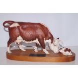 Rare Beswick Hereford cow & calf Length 34 cm