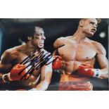 Sylvester Stallone signed picture Rocky vs Drago -