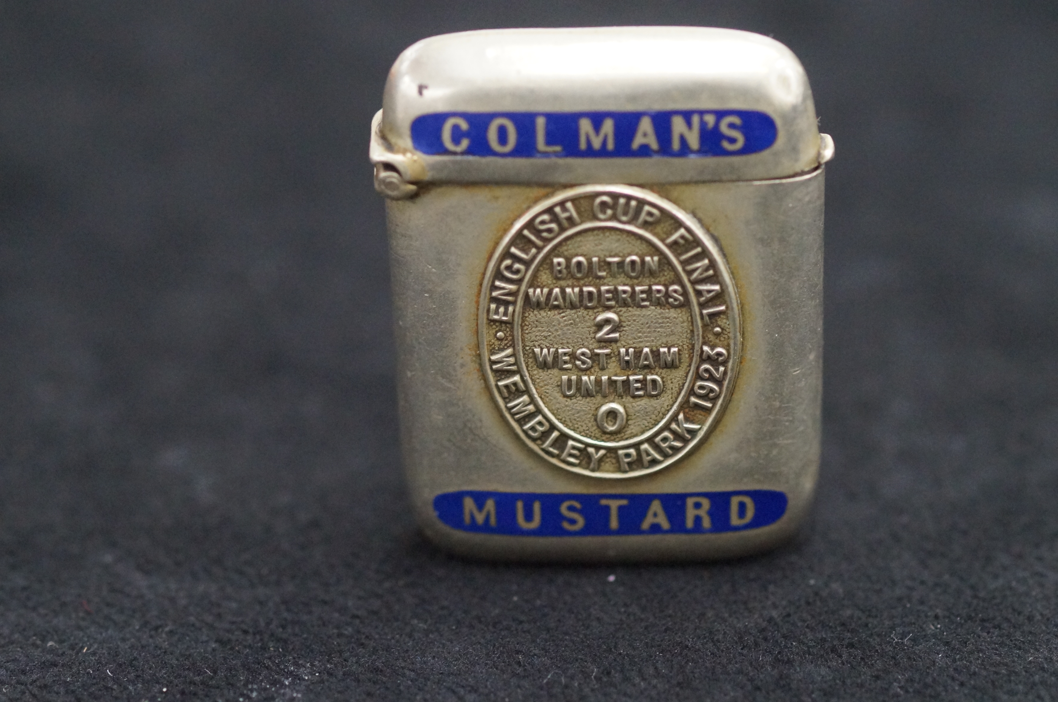 Colmans' Mustard vesta case, English cup final Wem