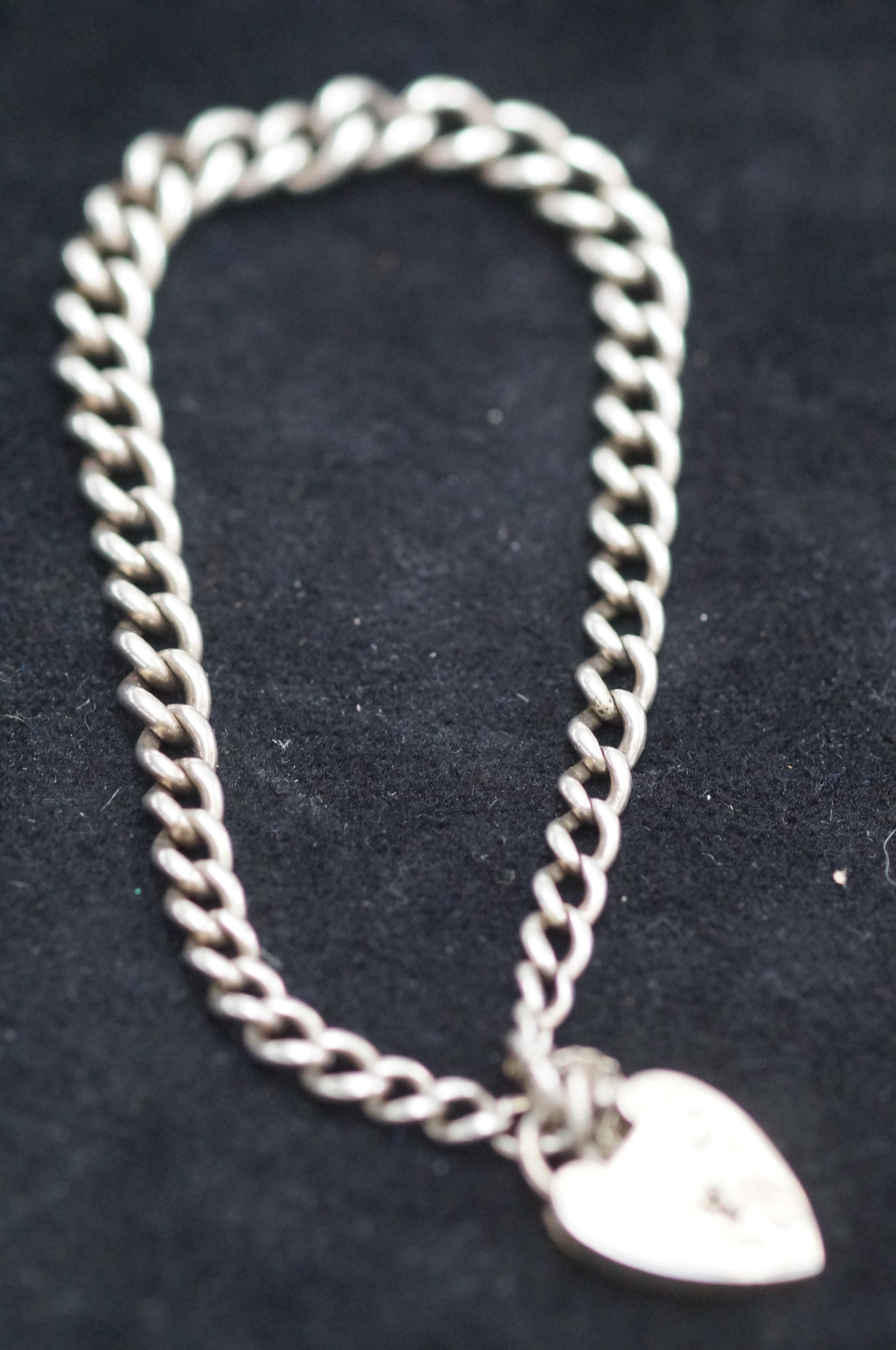 Silver locket bracelet