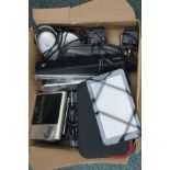Box of electricals to include a tablet
