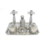 Pewter dressing table set