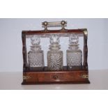 3 Decanter Tantalus with key