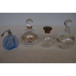 Glass perfume bottles x 4