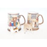 Beswick dickens Christmas tankards along with foxh