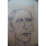 John Piper self-portrait sketch 1983
