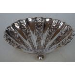 Silver Walker & hall pierced shell dish dated 1905