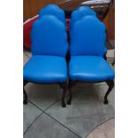 Set of 4 reupholstered leather dining chairs