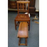 Small drop leaf table & hall chair