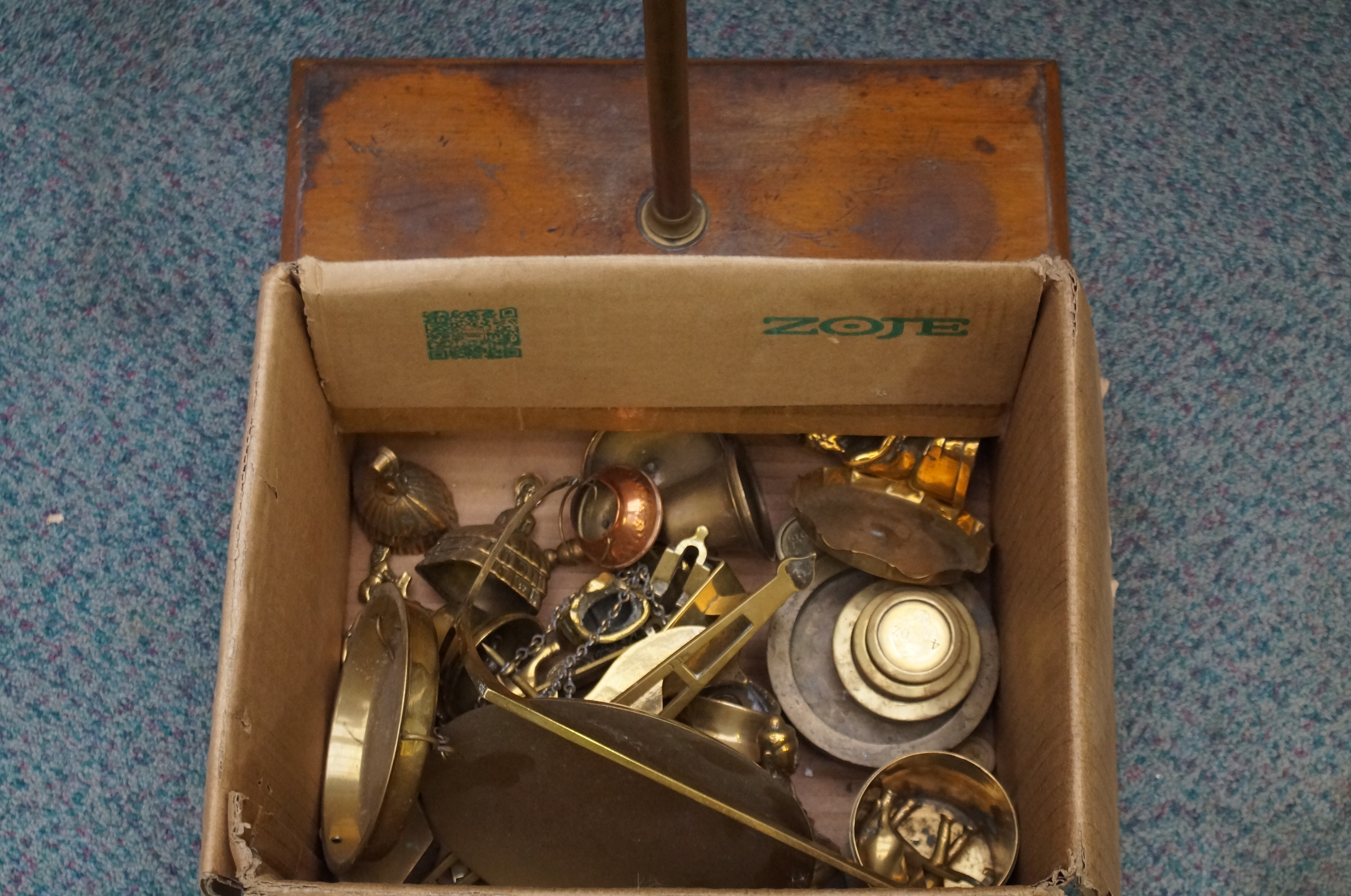 Box of brass ware