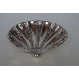 Silver Walker & hall pierced shell dish dated 1905