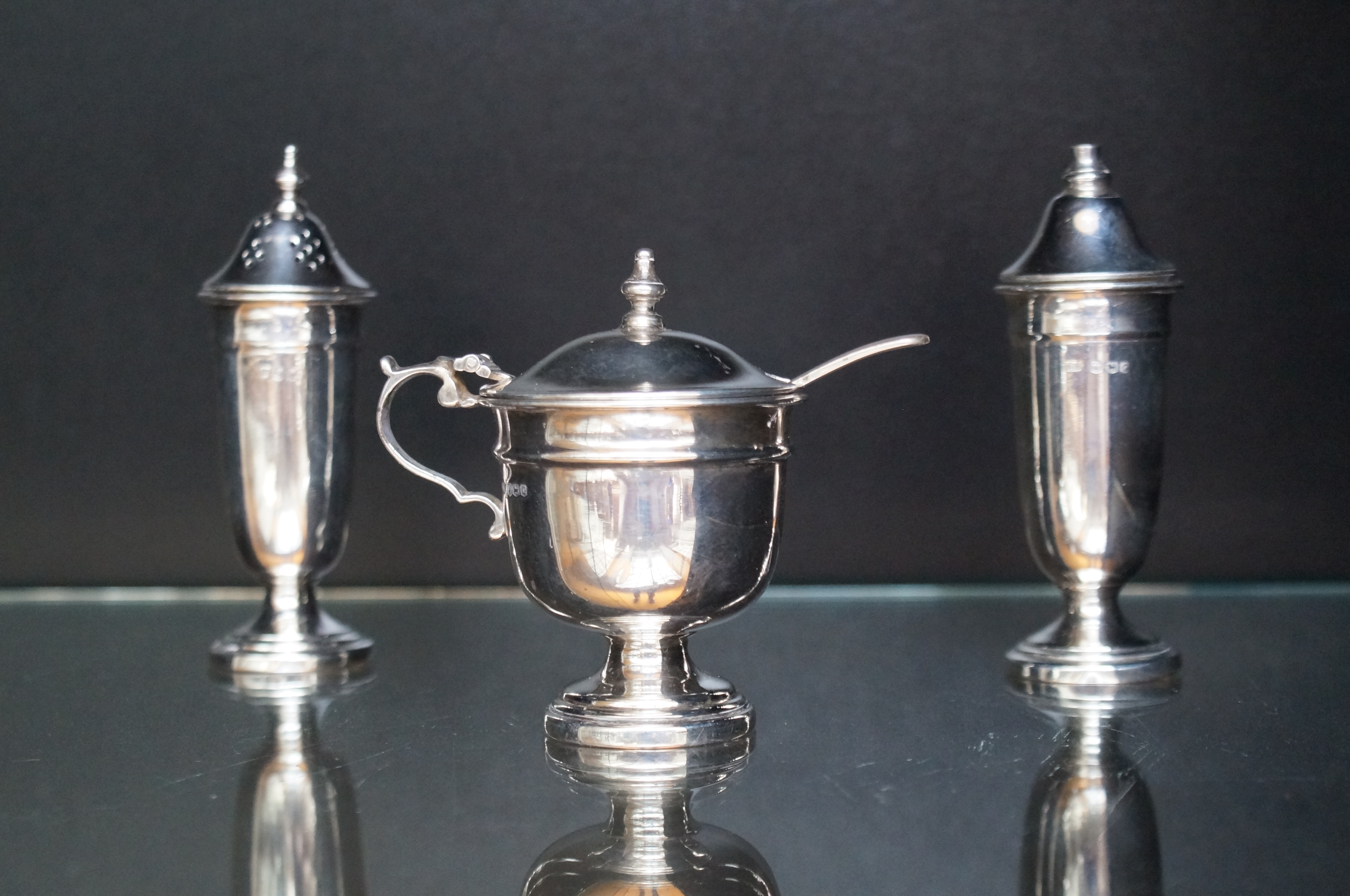 Silver cruet set