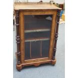 Walnut Victorian glazed book shelf