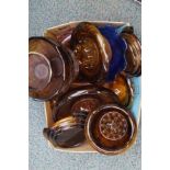 Large box of smoked glass ware