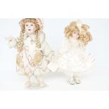 2 Porcelain headed doll by The Hamilton collection