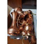 Large box of copper ware