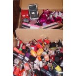2 Boxes of cosmetics, mainly nail varnish