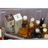 Collection of 18 miniature whiskys to include Bowm