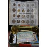 Collection of world coins & notes