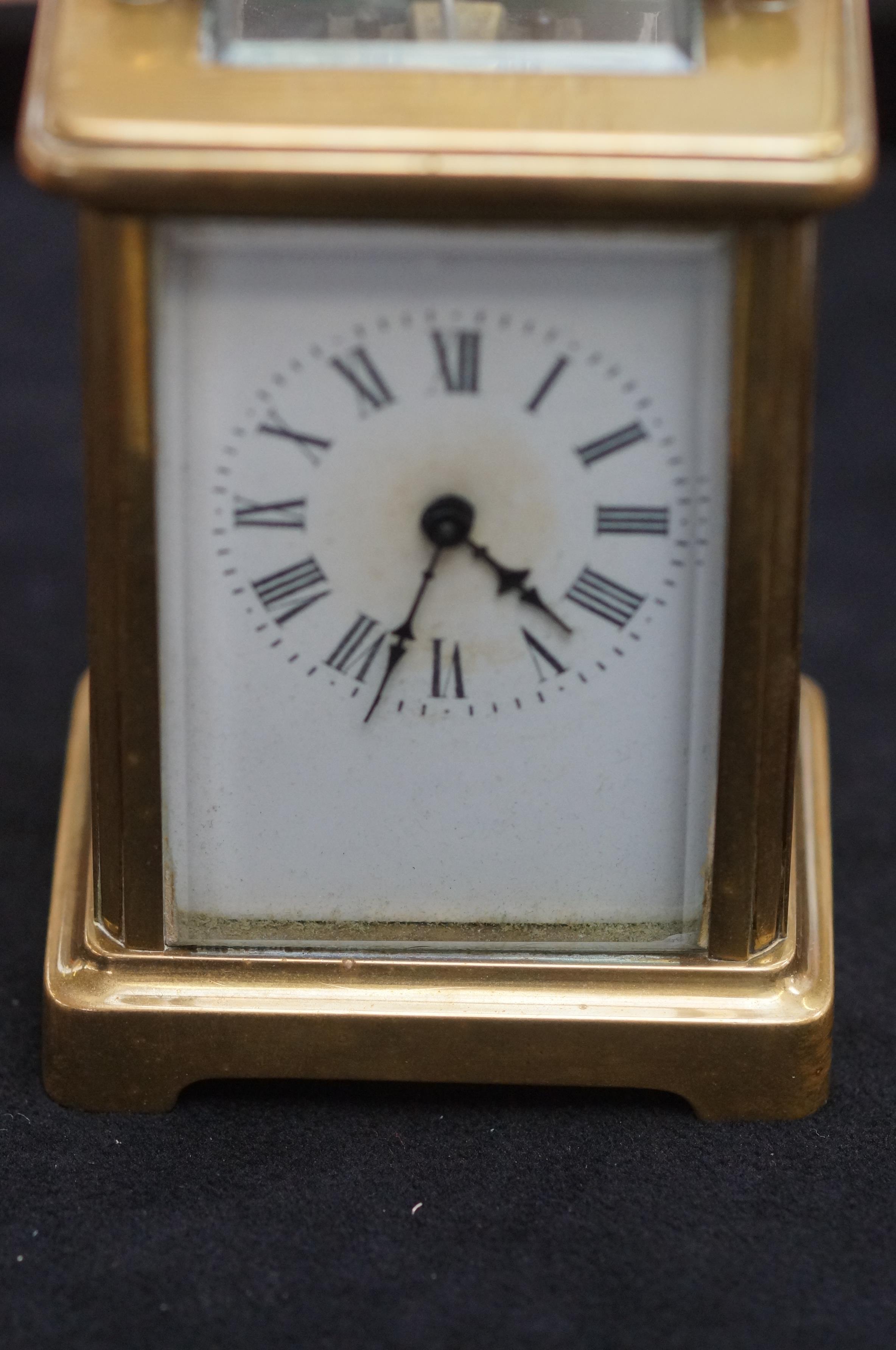 Good quality brass carriage clock, inscribed Y.A.B