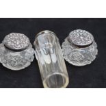 3 Silver topped Victorian dressing table bottles
