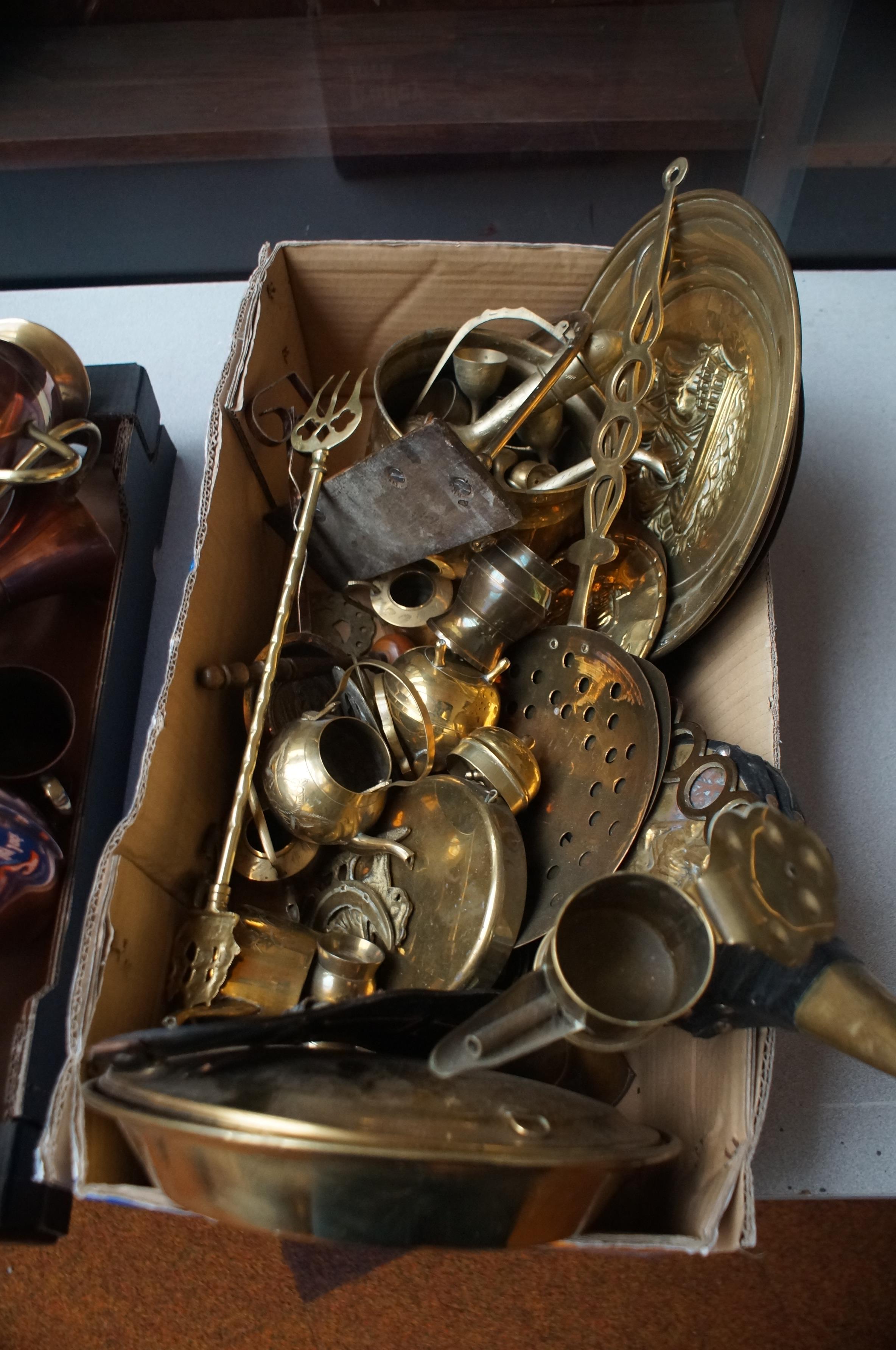 Large box of brass ware