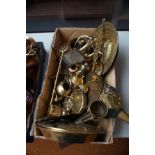 Large box of brass ware