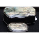 2x Paper mache hand painted trinket boxes, both si