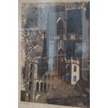 Limited edition cathedral scene, Norman Wade