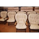 6 Ercol style stick back arm chairs