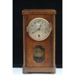 Miniature oak mantle clock Height 21 cm