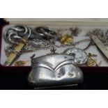 Collection of silver items, Victorian perfume bott