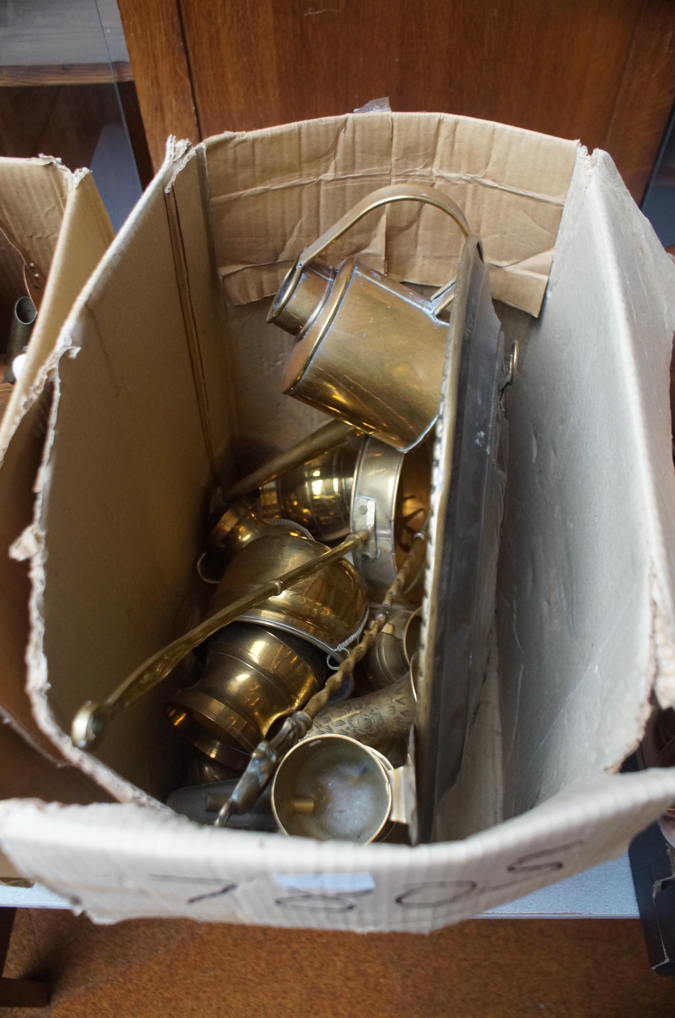 Large box of brass ware